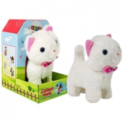 Interaktiivne kass valge kõnnib ja laulab heli