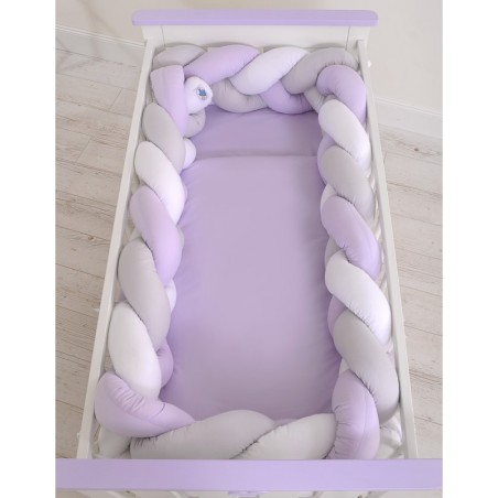 Punutud voodipehmendus XXL 360 cm, valge/hall/lilla