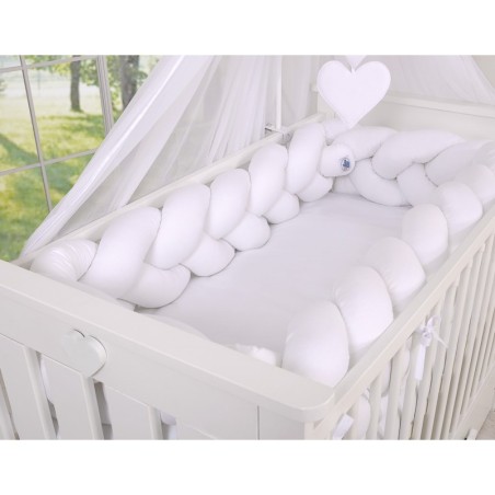 Punutud voodipehmendus XXL 360 cm, valge