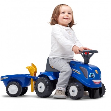 Väikelaste traktor New Holland haagisega ja aksessuaaridega 1 aastasele