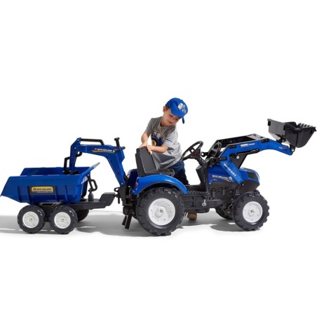Falk New Holland pedaalidega traktor ekskavaatori ja haagisega 3 aastasele