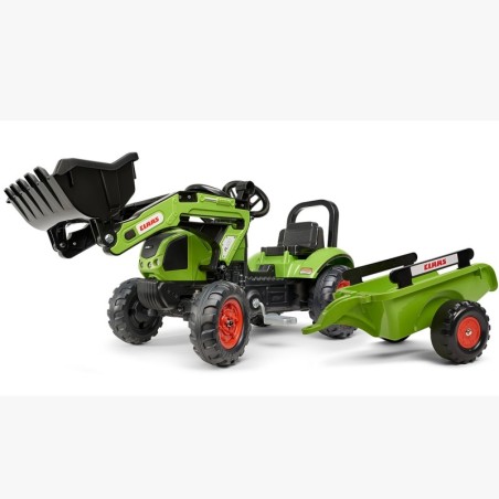 Falk pedaalidega traktor Claas haagise ja esilaaduriga, 2 aastasele