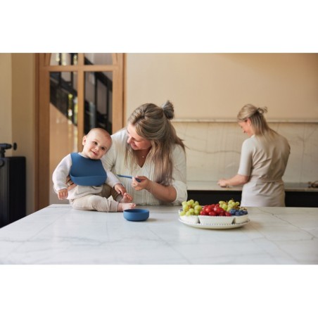 Silikoonist beebipõll taskuga, nougat