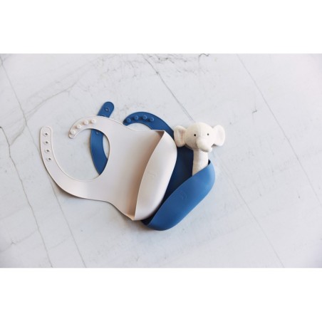 Silikoonist beebipõll taskuga, jeans blue