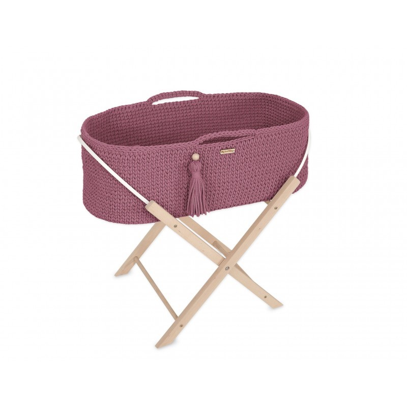 MHeegeldatud beebihäll korv Boho jalgadega, pastel violet