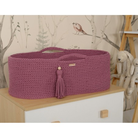 MHeegeldatud beebihäll korv Boho jalgadega, pastel violet