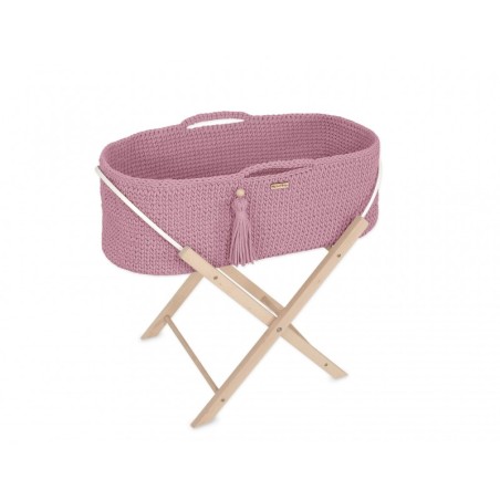 Heegeldatud beebihäll korv Boho jalgadega, lavender