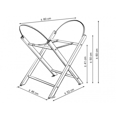 Heegeldatud beebihäll korv Boho jalgadega, beež