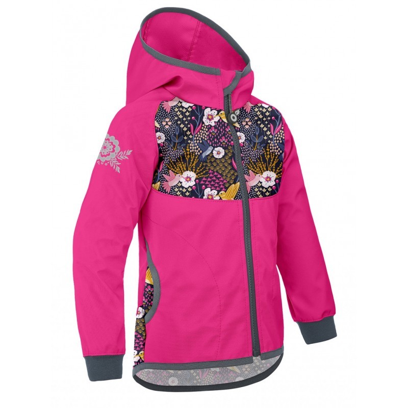 Laste softshell jope ilma voodrita, fuksia/koolibri