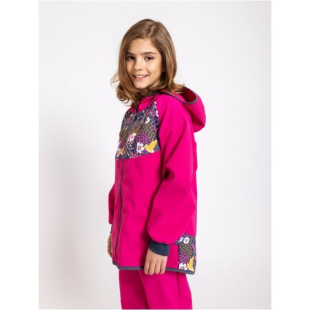 Laste softshell jope ilma voodrita, fuksia/koolibri
