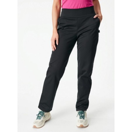 Naiste softshell püksid fliisvoodriga, must