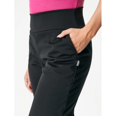 Naiste softshell püksid fliisvoodriga, must