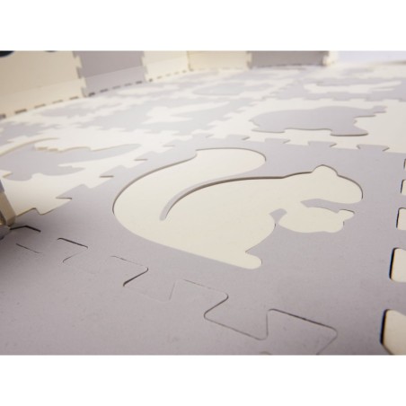 Suur puslematt äärtega, 36 osa, hall/ecru