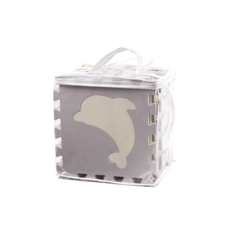 Suur puslematt äärtega, 36 osa, hall/ecru