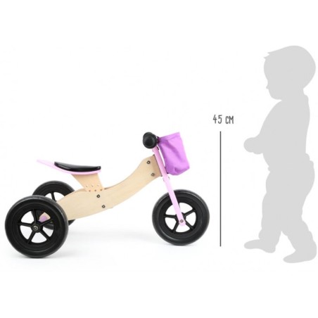 Puidust jooksuratas 2in1, lilla