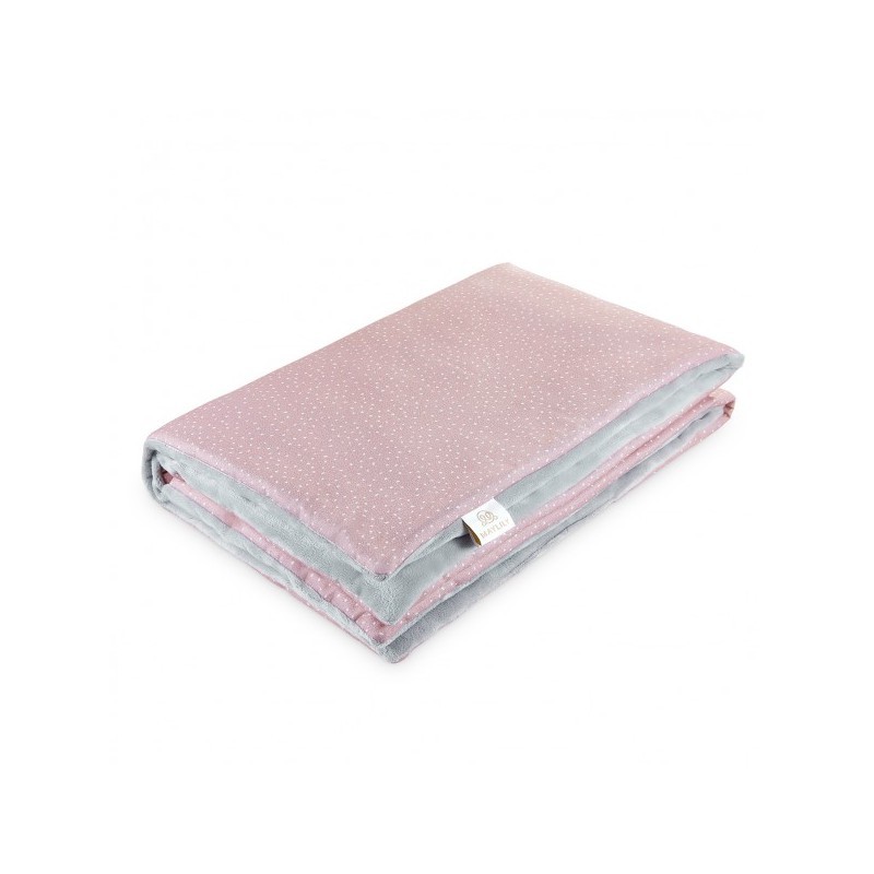 Soe tekk 75x100 cm, bambus/minky, stones pink / silver