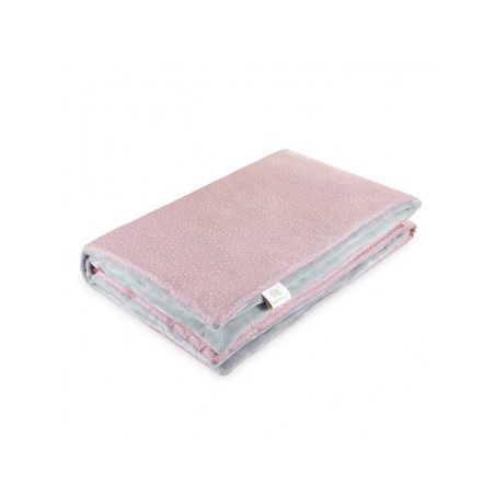 Soe tekk 75x100 cm, bambus/minky, stones pink / silver