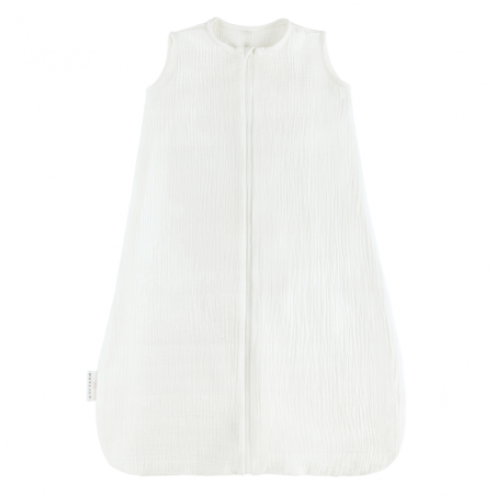 Õhuke beebi TOG 0,5 magamiskott, musliin, valge