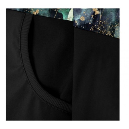 Laste softshell mantel fliisvoodriga, black/leaves