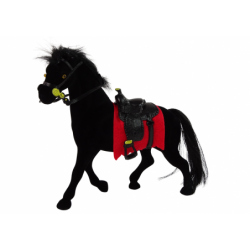 Velvet Figure Black Horse Red Sadul
