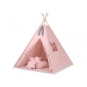Tipi telk aluse ja patjadega + suled, pastell roosa