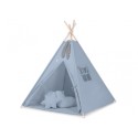 Tipi telk aluse ja patjadega + suled, pastell sinine