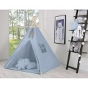 Tipi telk aluse ja patjadega + suled, pastell sinine