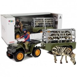 Quad koos haagistranspordiga Figurines Zebra
