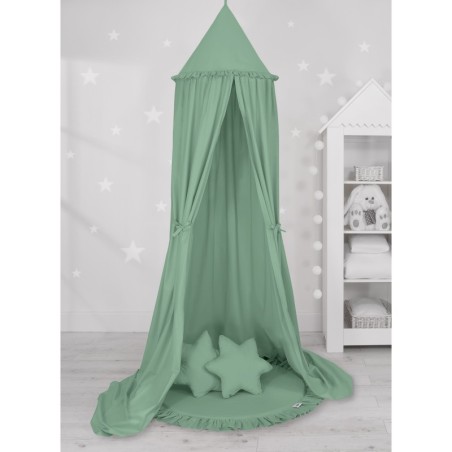 Baldahhiin + mängumatt + padjad, pastell roheline