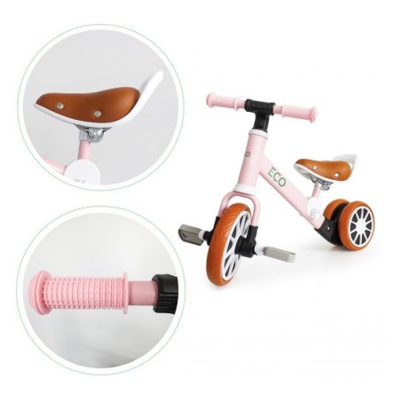 Jooksuratas 2in1 pedaalidega roosa