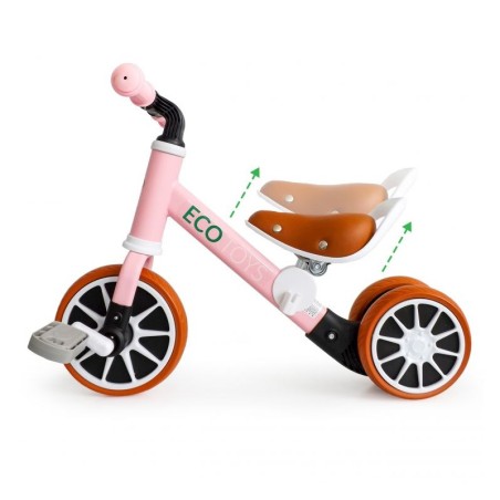 Jooksuratas 2in1 pedaalidega roosa