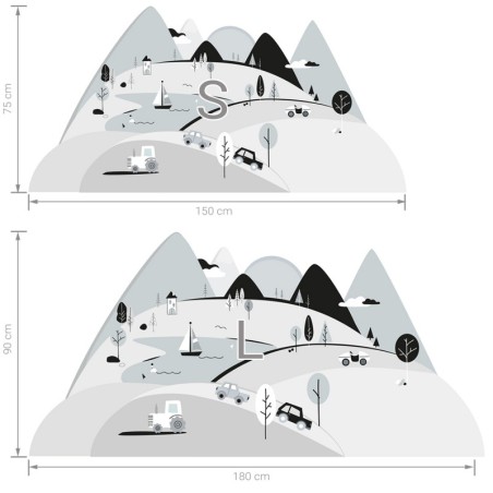 Seinakleebis hallid mäed S