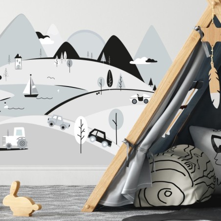 Seinakleebis hallid mäed L