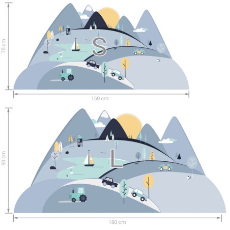 Seinakleebis sinised mäed L