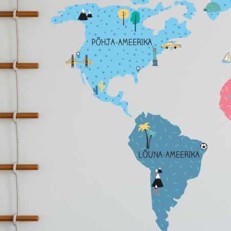 Seinakleebis Maakaart L eesti keeles, värviline