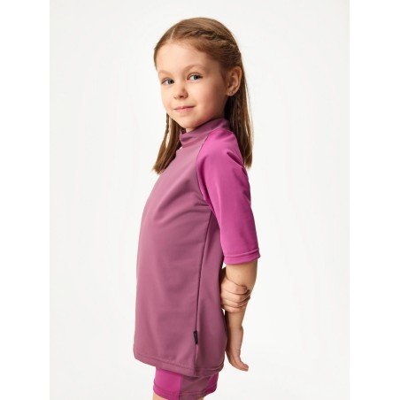 Laste T-särk UV-kaitsega 50+, tume vanaroosa