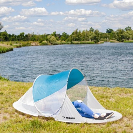 Rannatelk 220x120x90cm - türkiis / hall