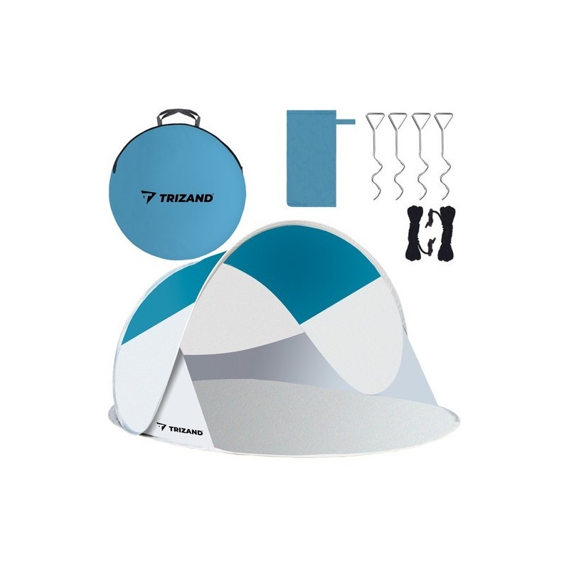 Rannatelk 220x120x90cm - türkiis / hall