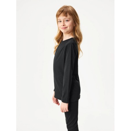 Laste meriino pikkade varrukatega pluus, must