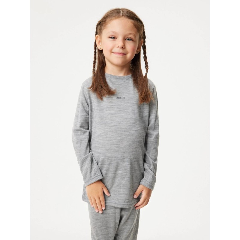 Laste meriino pikkade varrukatega pluus, hall