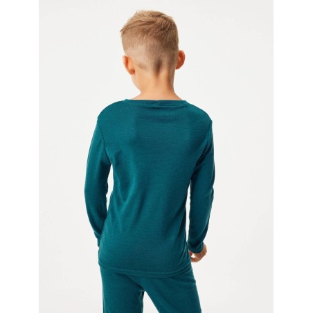 Laste meriino pikkade varrukatega pluus, petrol