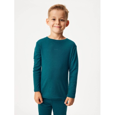 Laste meriino pikkade varrukatega pluus, petrol