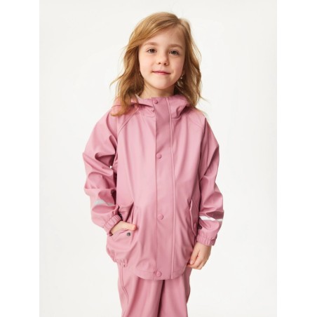 Laste veekindel fliisvoodriga jope, vanaroosa