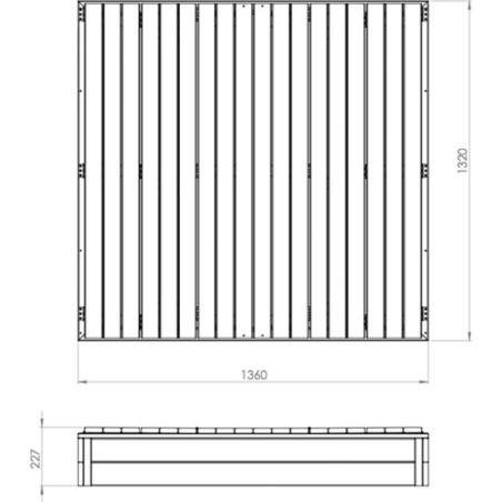EXIT Aksent puidust liivakast 136x132cm