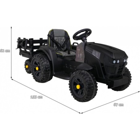 Must laste elektriline traktor koos haagisega