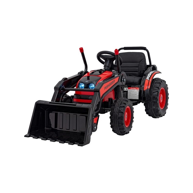 Laste elektriline traktor kopaga punane
