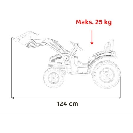 Laste elektriline traktor kopaga punane