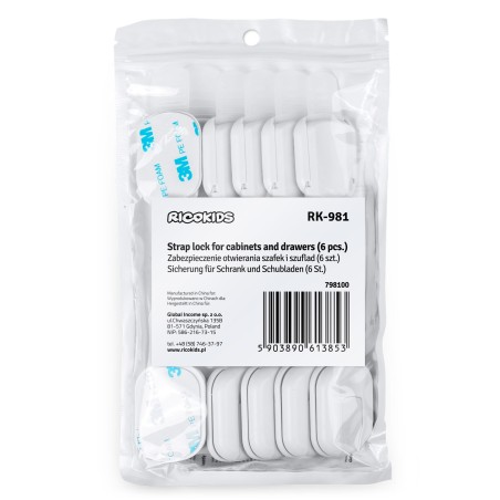 Ricokids 798100 kapi avamise lukk, 6 tk, valge