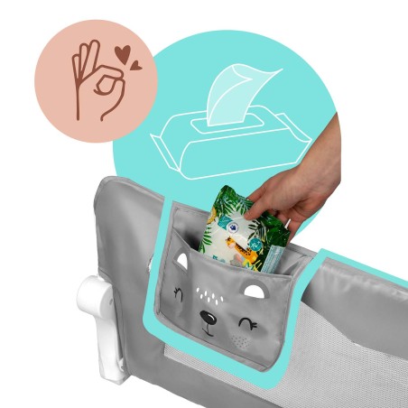 Voodi turvasiin väravalukuga, 200 cm, Nukido hall