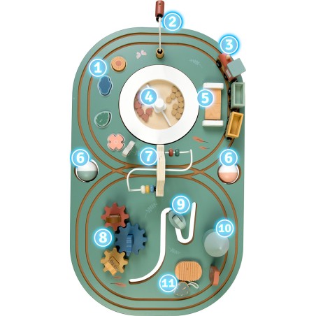 Puidust sensoorne mängulaud motoorikakeskus